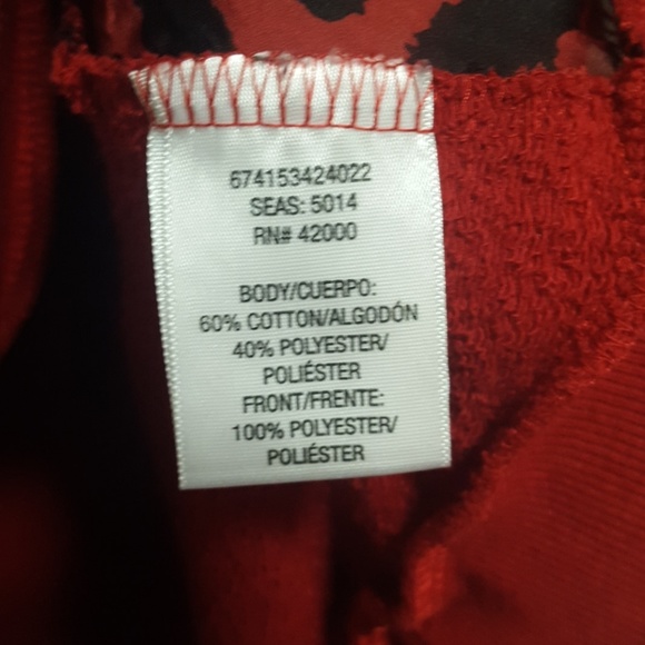 BONGO Red Leopard print hi low crewneck sweater - Picture 3 of 3